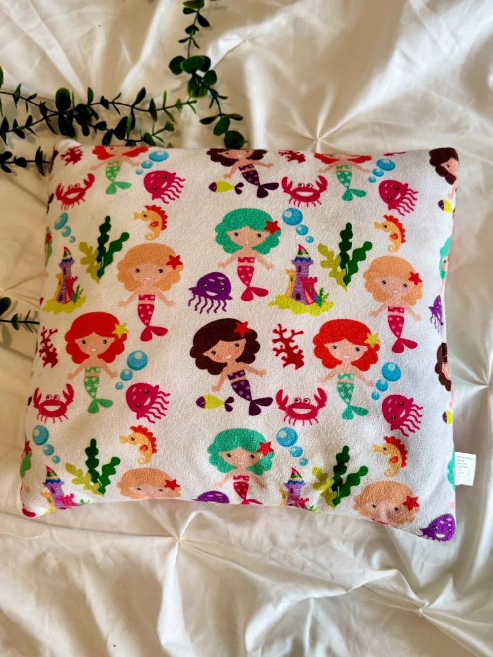 Royal Deluxe Accessories Kids Plush Mermaid Square Throw Pillow